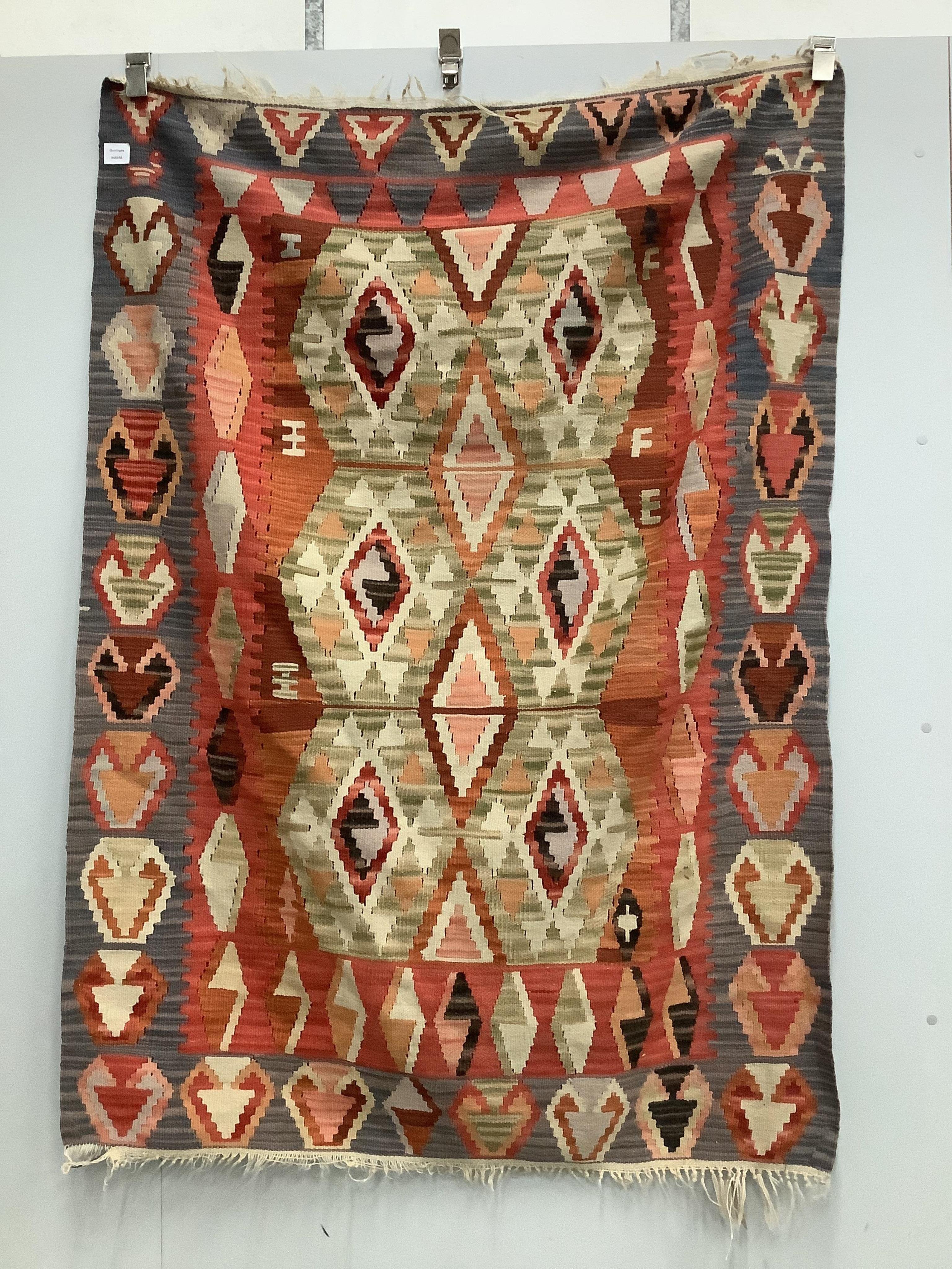 A Kilim flat weave rug, 160 x 120cm. Condition - fair